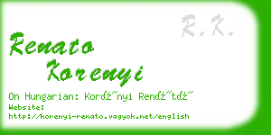 renato korenyi business card